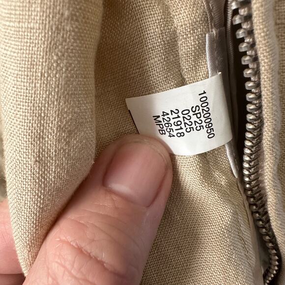 club room men’s linen zip front bomber jacket xl beige casual lightweight summer - Picture 10 of 11